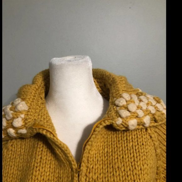 Vintage 1970s Chunky Zip Cottagecore Sweater Pullover - Picture 4 of 6